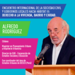 [PARA SABER]: Alfredo Rodríguez participó en el Encuentro Internacional de la sociedad civil y gobiernos locales hacia Hábitat III